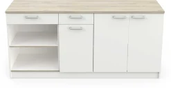 Chef-Unterschrank mit Platz für Spüle, Backofen und Kochfeld - Kronberg Eiche/Mattweiß