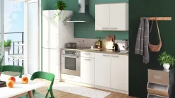 Chef-Unterschrank mit Platz für Spüle, Backofen und Kochfeld - Kronberg Eiche/Mattweiß