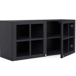 Chester Wandschrank - 120x37x55cm - 2 Türen aus Glas - indigo