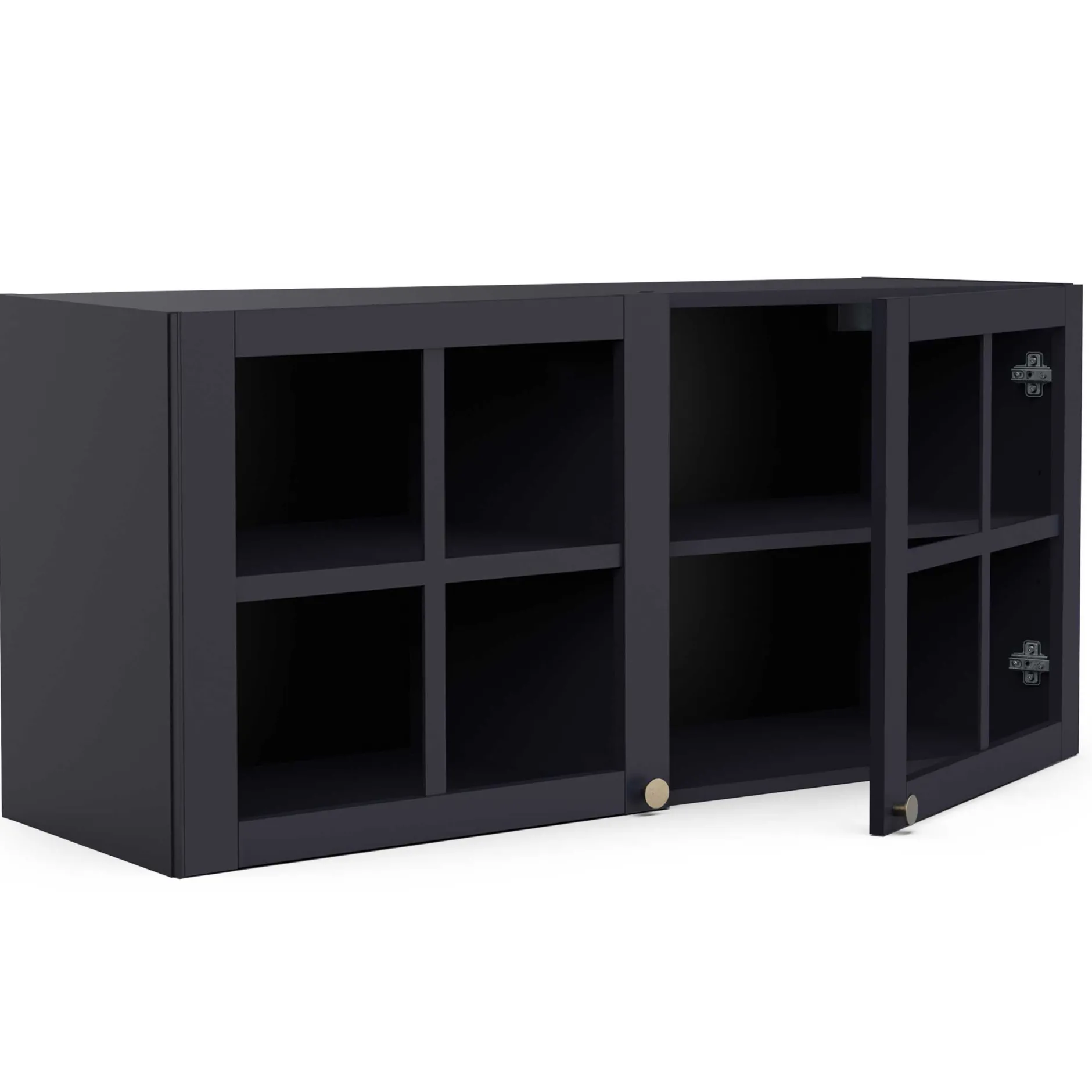 Chester Wandschrank - 120x37x55cm - 2 Türen aus Glas - indigo