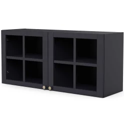Chester Wandschrank - 120x37x55cm - 2 Türen aus Glas - indigo