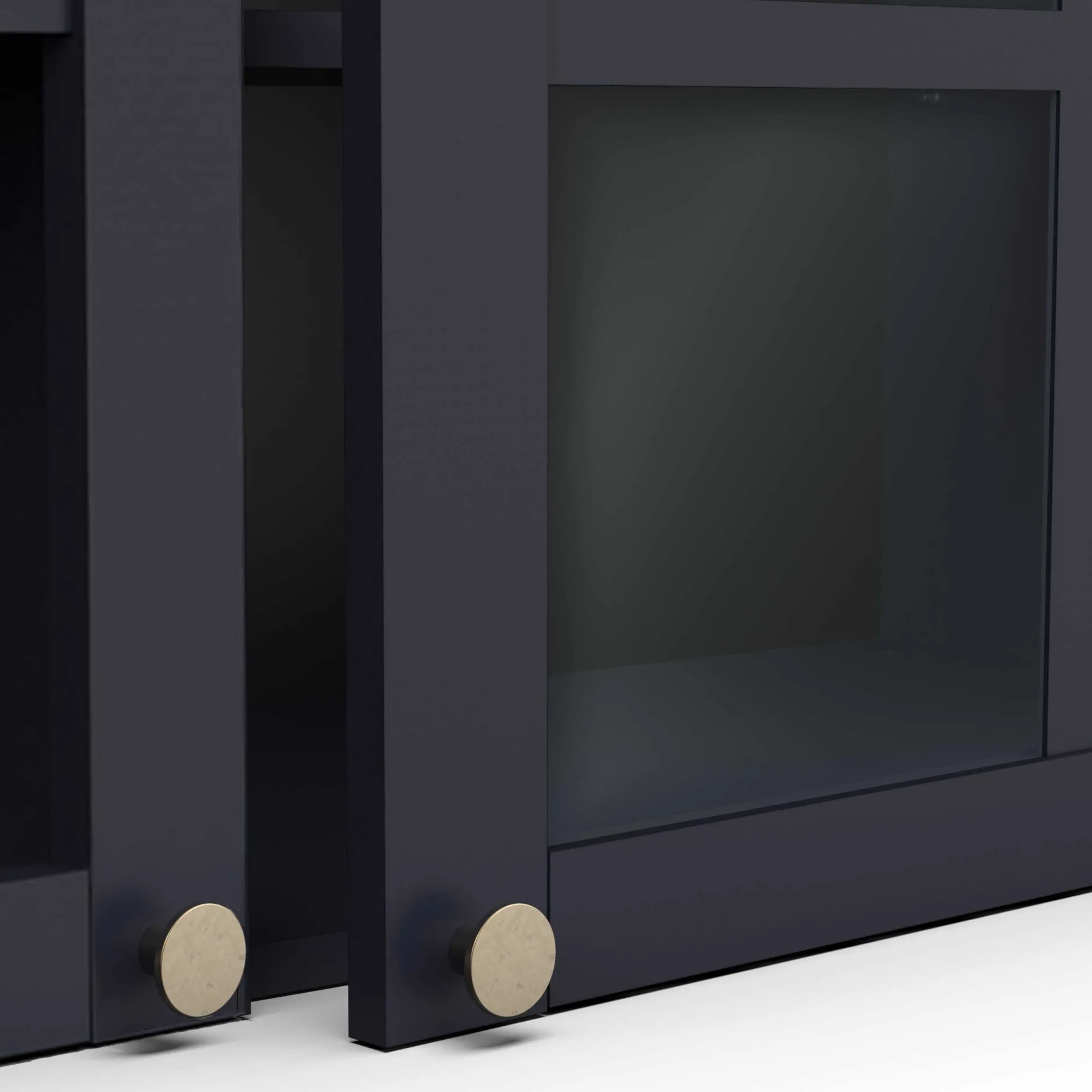 Chester Wandschrank - 120x37x55cm - 2 Türen aus Glas - indigo