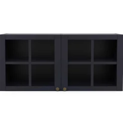 Chester Wandschrank - 120x37x55cm - 2 Türen aus Glas - indigo