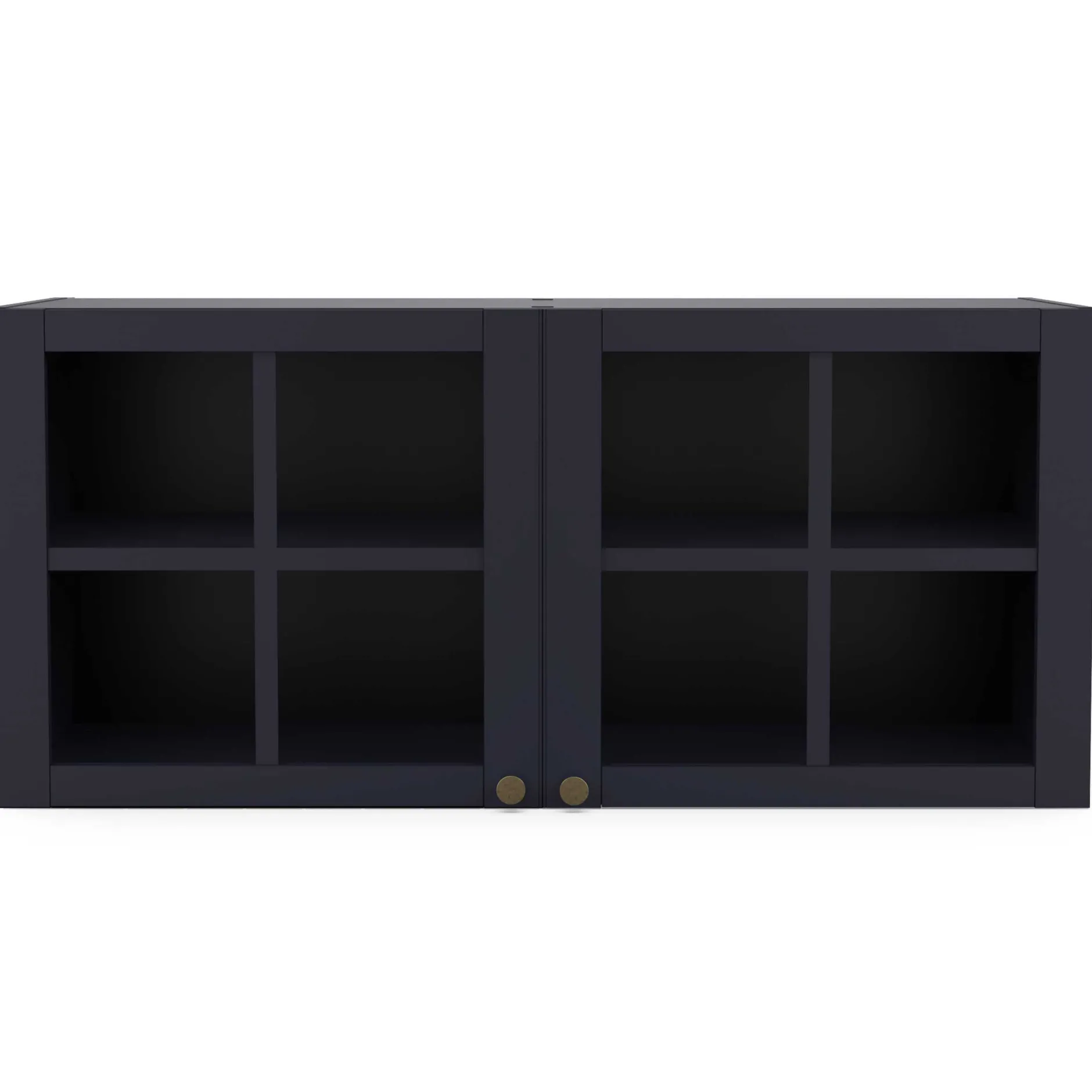 Chester Wandschrank - 120x37x55cm - 2 Türen aus Glas - indigo