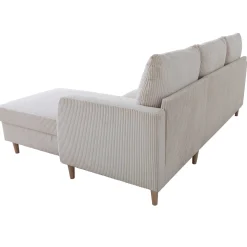 Chip Ecksofa rechts - 192x137x82cm - beige gerippter Samt