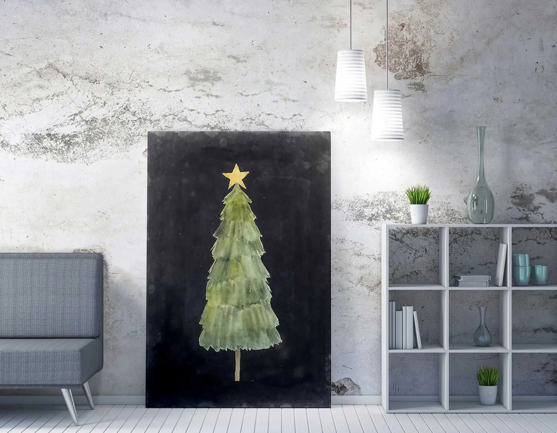 Christmas Bouquet Dekoratives Leinwandbild | Holzrahmen | 70 x 100 cm