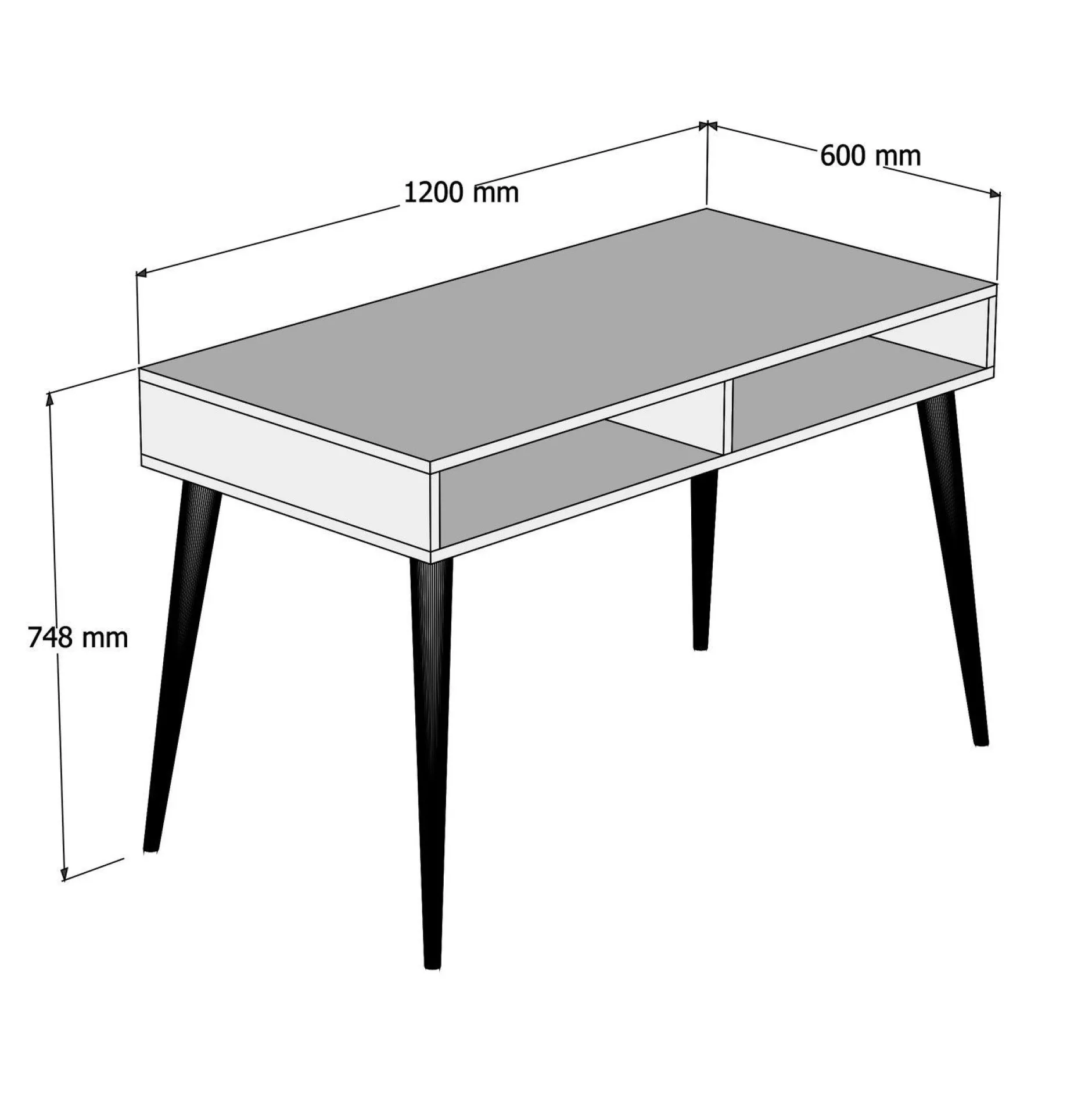 Cisto Schreibtisch | 100 % Melamin | Weiß