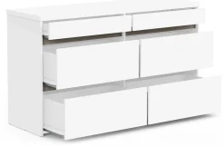 Clyde Kommode - mit 6 Schubladen - Dekor Weiß/Eiche