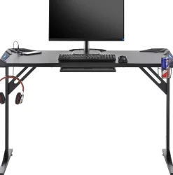 Computertisch Bernal - 119x60x76cm - mit LED-Beleuchtung - schwarz