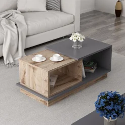Consept Couchtisch | 100 % MELAMIN | Anthrazit, Eiche