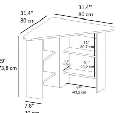 Corner Schreibtisch | 100 % MELAMIN | Weiß