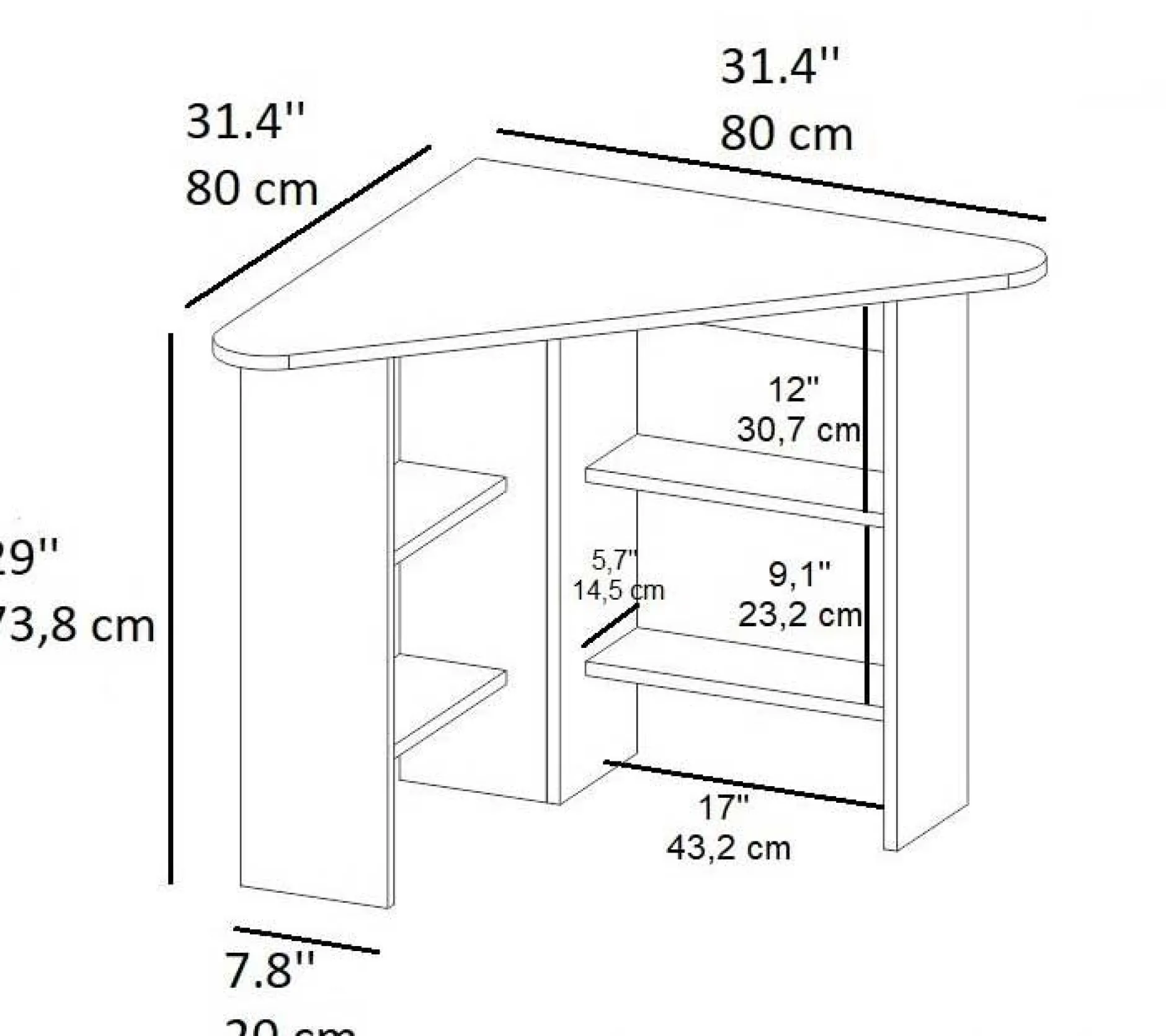 Corner Schreibtisch | 100 % MELAMIN | Weiß