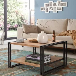 Cosmo Couchtisch | 100 % MELAMIN | Atlantische Kiefer, Schwarz