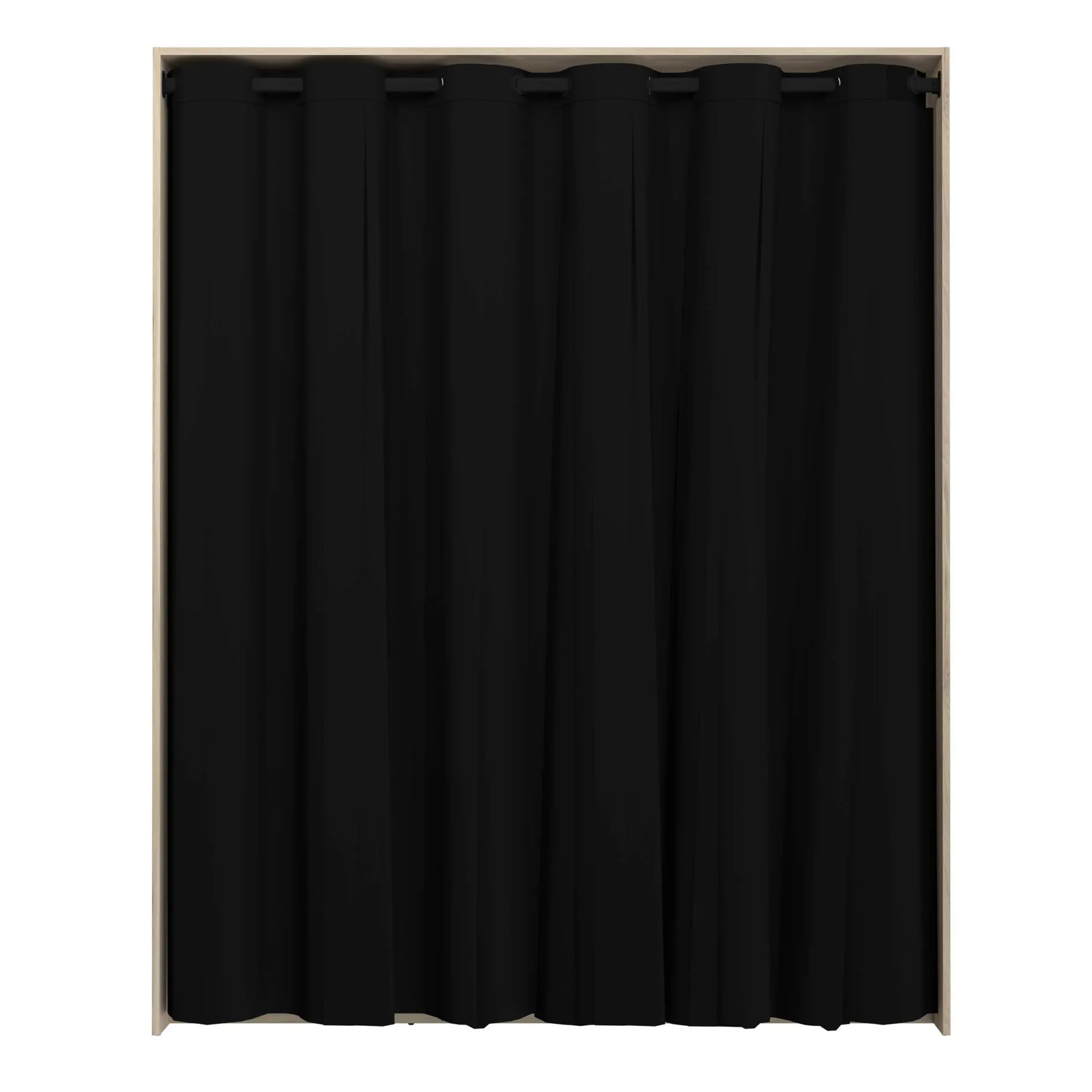 Cosy Offener Kleiderschrank - 161x50x200cm - mit Vorhang - Eiche/schwarz