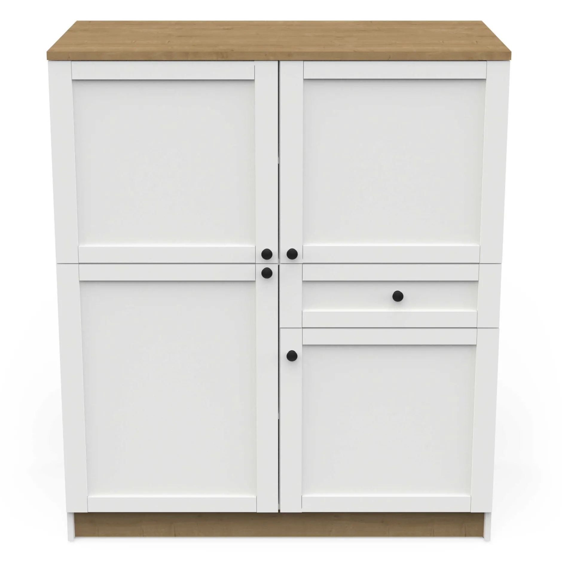 Cottage Buffetschrank - 4 Türen und 1 Schublade - weiß