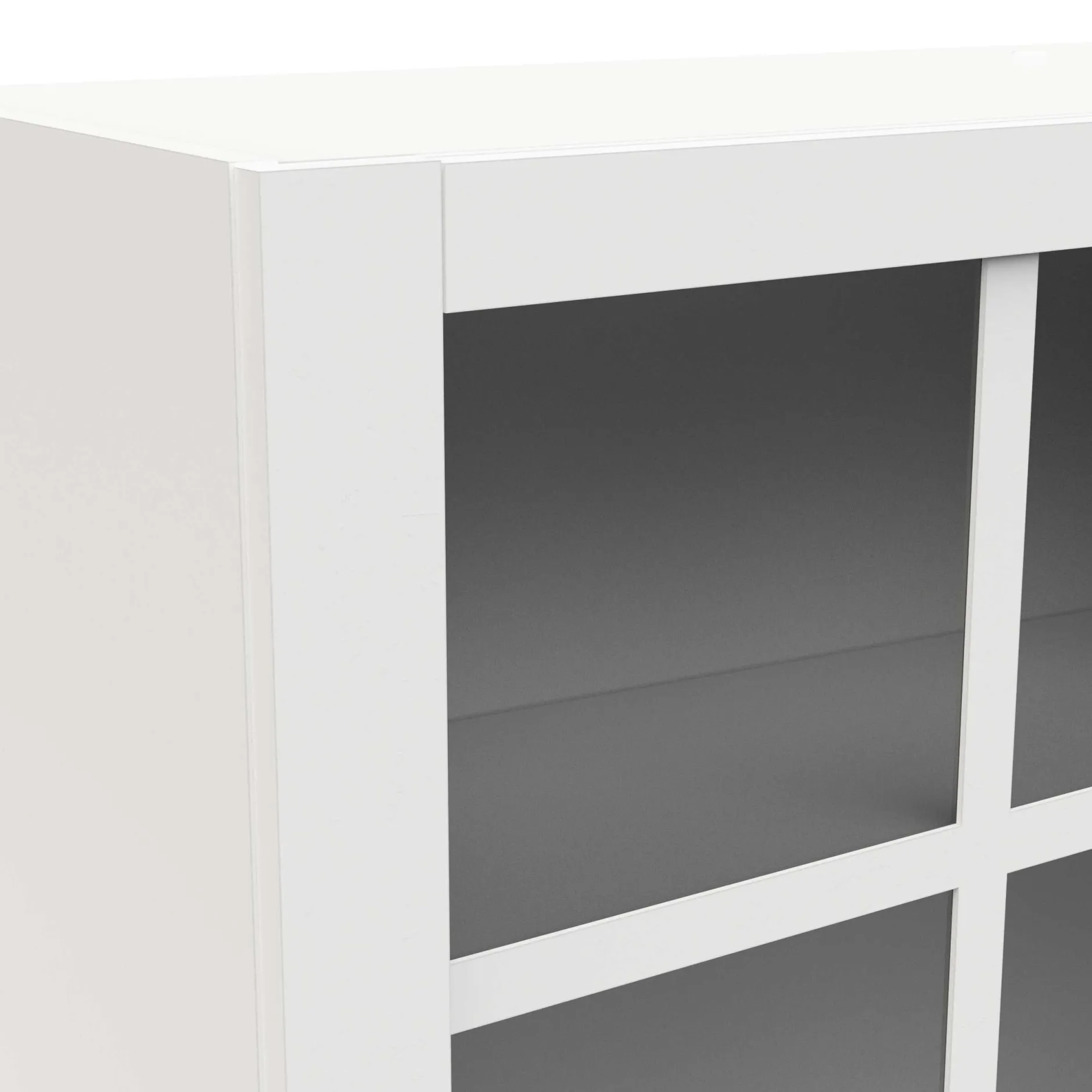 Cottage Hängeschrank - 120x37x55cm - 2 Türen aus Glas - weiß