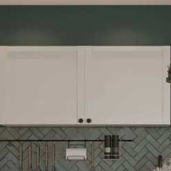 Cottage Oberschrank - 120x37x55cm - 2 Türen - weiß