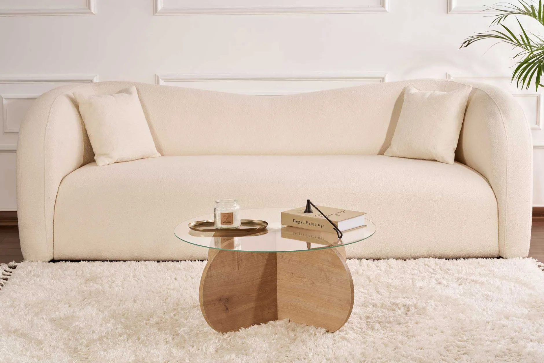 Couchtisch Aeris - 100% TEMPERED GLASS - Saphireiche - 35 x 75 x 75 cm