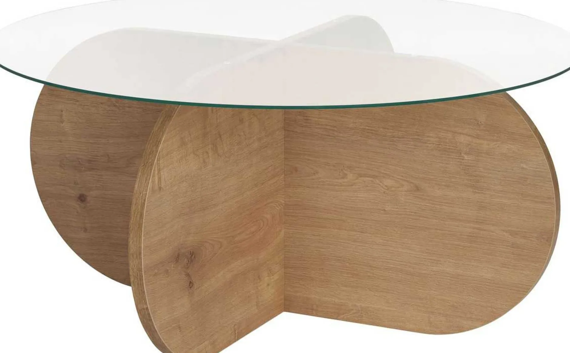 Couchtisch Aeris - 100% TEMPERED GLASS - Saphireiche - 35 x 75 x 75 cm