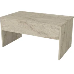 Couchtisch Akilli - 90x52x45cm - mit Ablage - Travertin