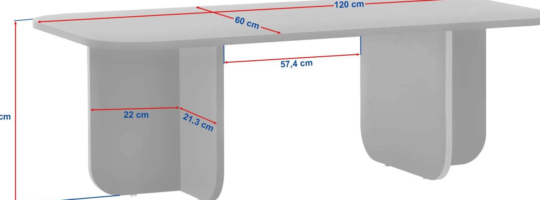 Couchtisch Akira - 100% MELAMINE - Holzschwarz - 41 x 60 x 120 cm