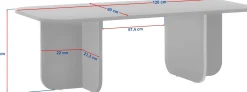 Couchtisch Akira - 100% MELAMINE - Travertin - 41 x 60 x 120 cm