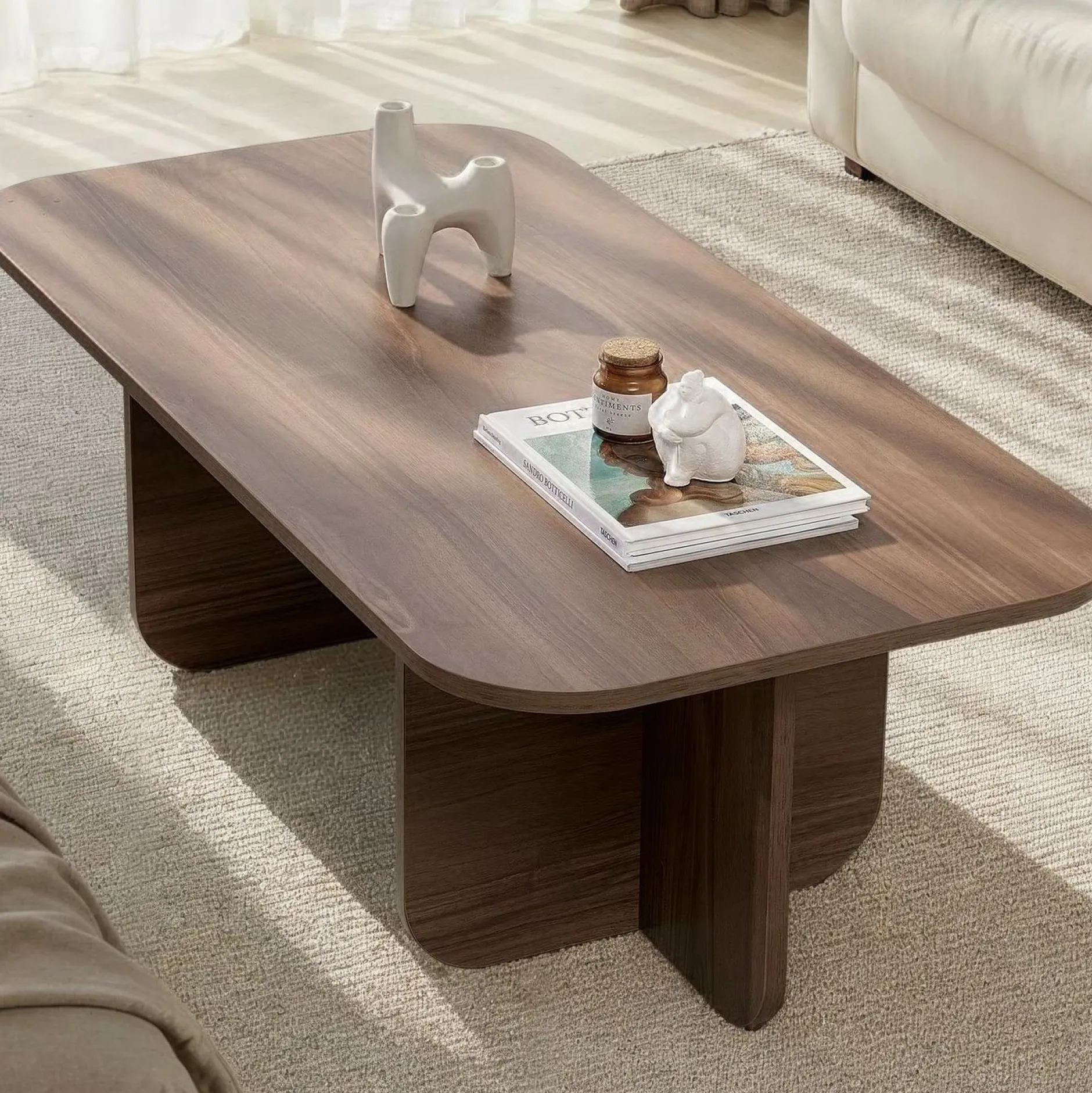Couchtisch Akira - 100% MELAMINE - Walnuss - 41 x 60 x 120 cm