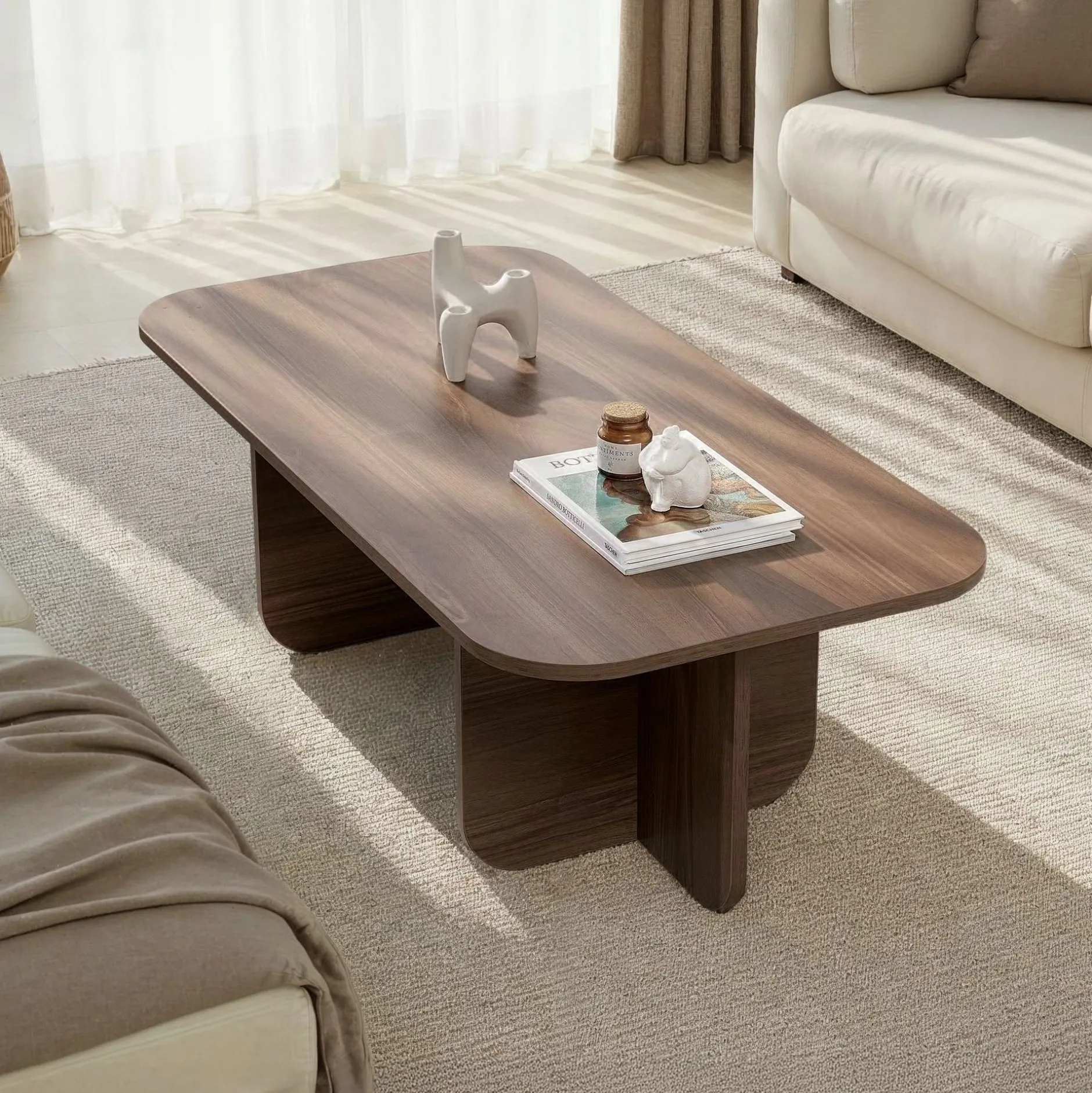 Couchtisch Akira - 100% MELAMINE - Walnuss - 41 x 60 x 120 cm