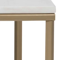 Couchtisch Alisma 120x60cm - weißer Marmor/Gold