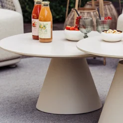 Couchtisch Amora Gescova - Aluminium & Keramik - Ø80x40cm - Grau