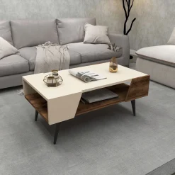 Couchtisch Aren - 100% MELAMINE - Beige - 90 x 38 x 53,6 cm