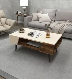 Couchtisch Aren - 100% MELAMINE - Beige - 90 x 38 x 53,6 cm