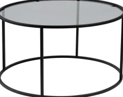 Couchtisch Aurum - 100% TEMPERED GLASS - Schwarz - 43 x 80 x 80 cm