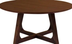 Couchtisch aus braunem Nussbaumfurnier Ø75x36 cm