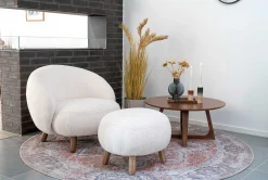 Couchtisch aus braunem Nussbaumfurnier Ø75x36 cm