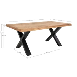 Couchtisch aus Eiche Natur mit gewellter Kante