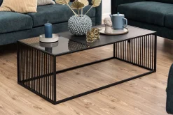 Couchtisch aus Marmor und Glas, Drahtgestell, 120x60cm