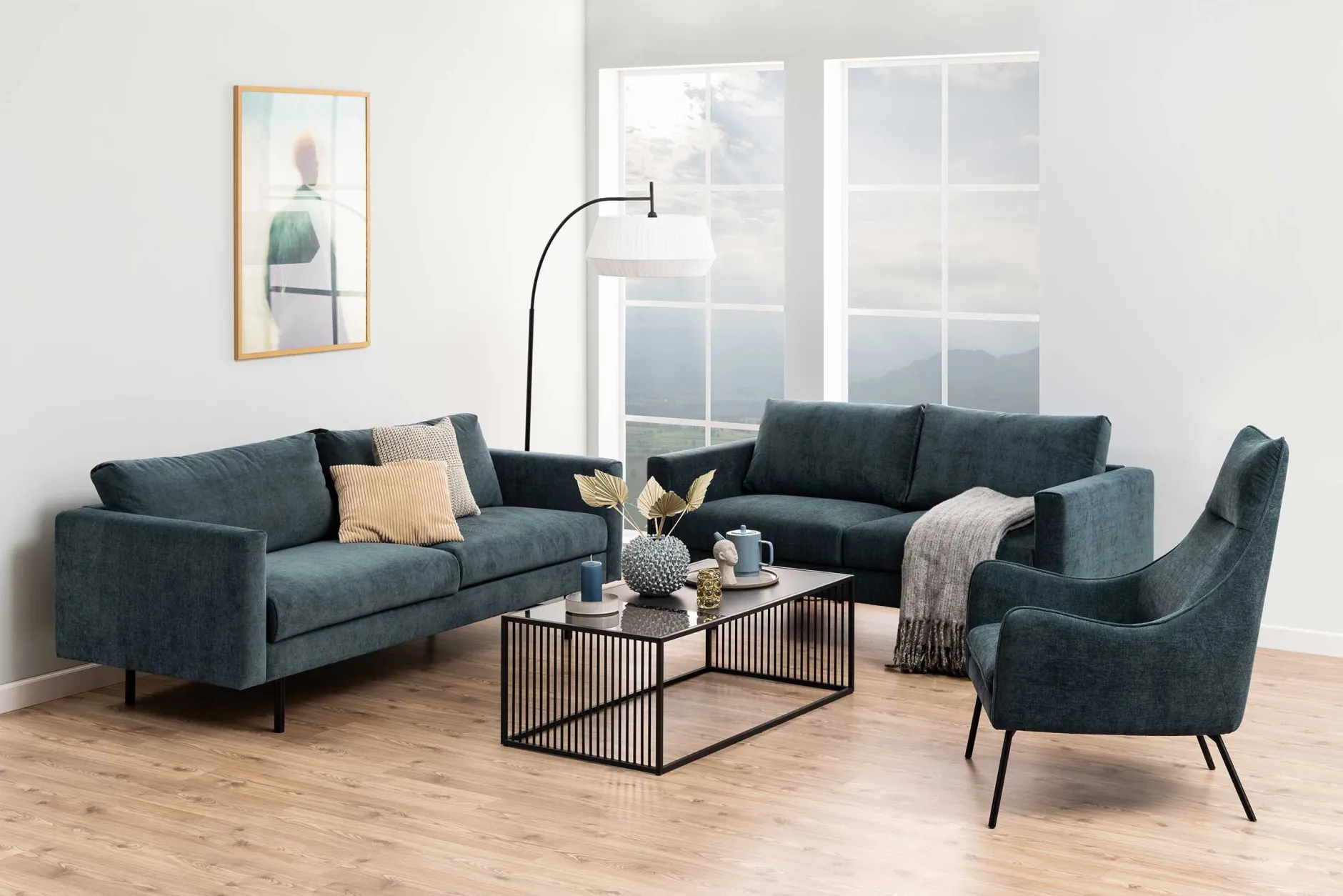 Couchtisch aus Marmor und Glas, Drahtgestell, 120x60cm