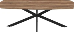 Couchtisch Aziz - 130x70x42,5cm - Dänisches Oval - Mangoholz/Schwarz