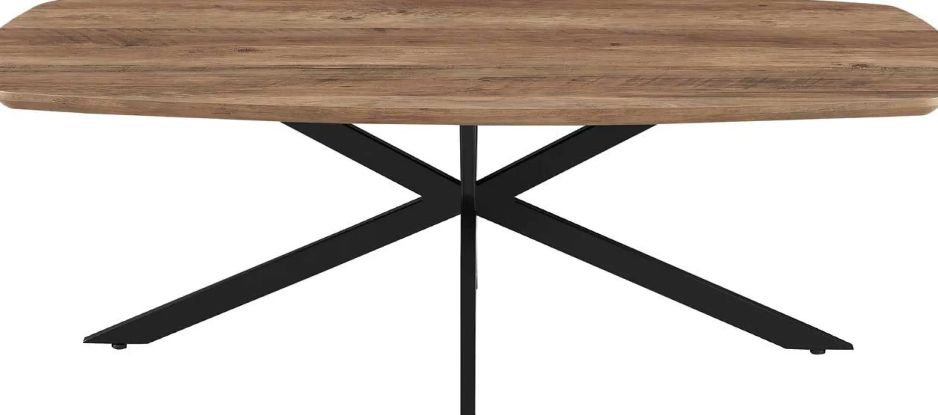 Couchtisch Aziz - 130x70x42,5cm - Dänisches Oval - Mangoholz/Schwarz