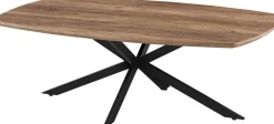 Couchtisch Aziz - 130x70x42,5cm - Dänisches Oval - Mangoholz/Schwarz
