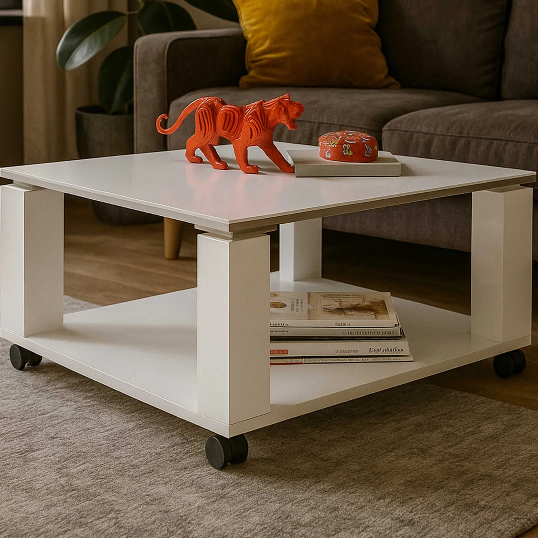 Couchtisch Barbry 76x76 cm - weiß