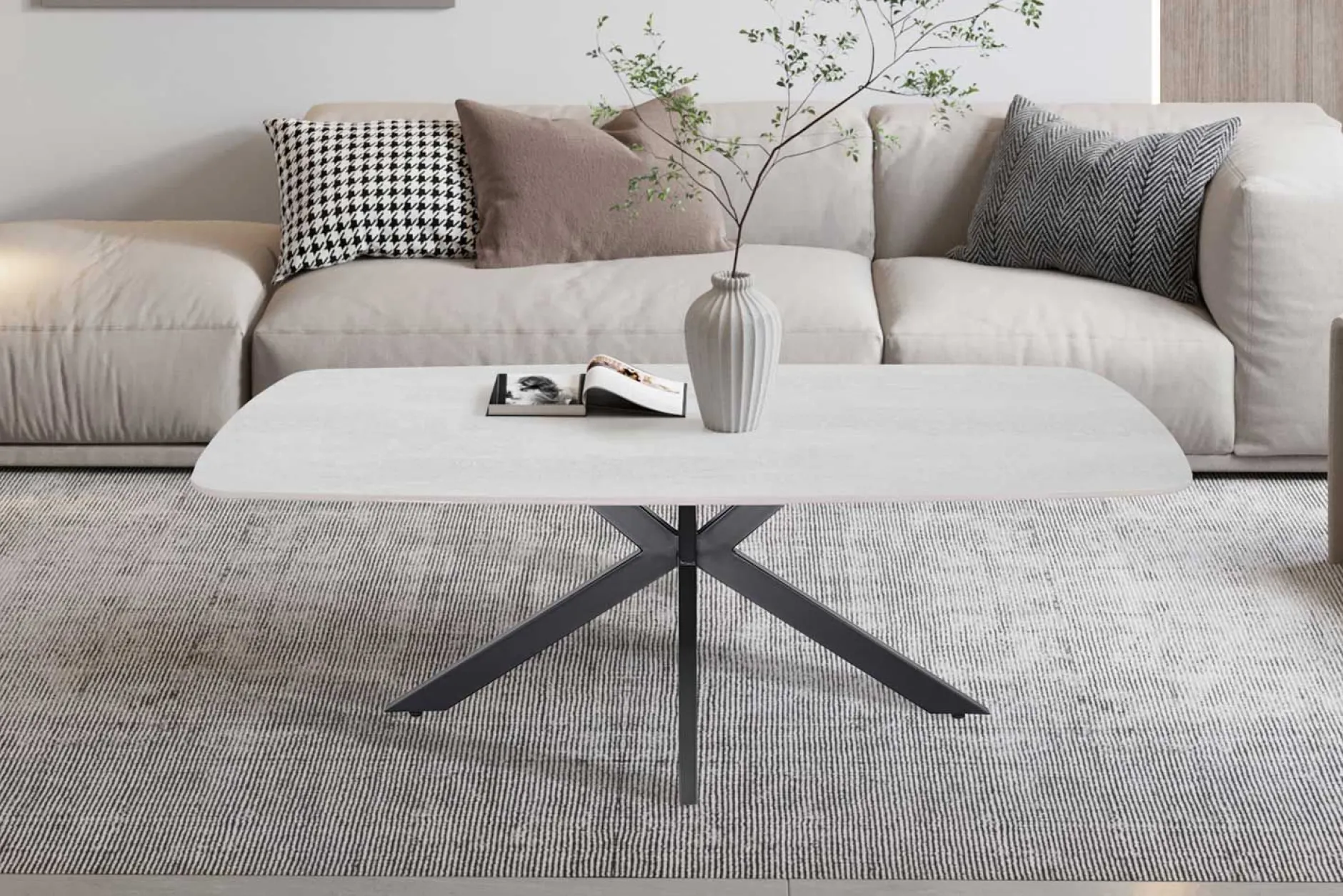 Couchtisch Barock | 130 x 70 x 45 cm | Grau