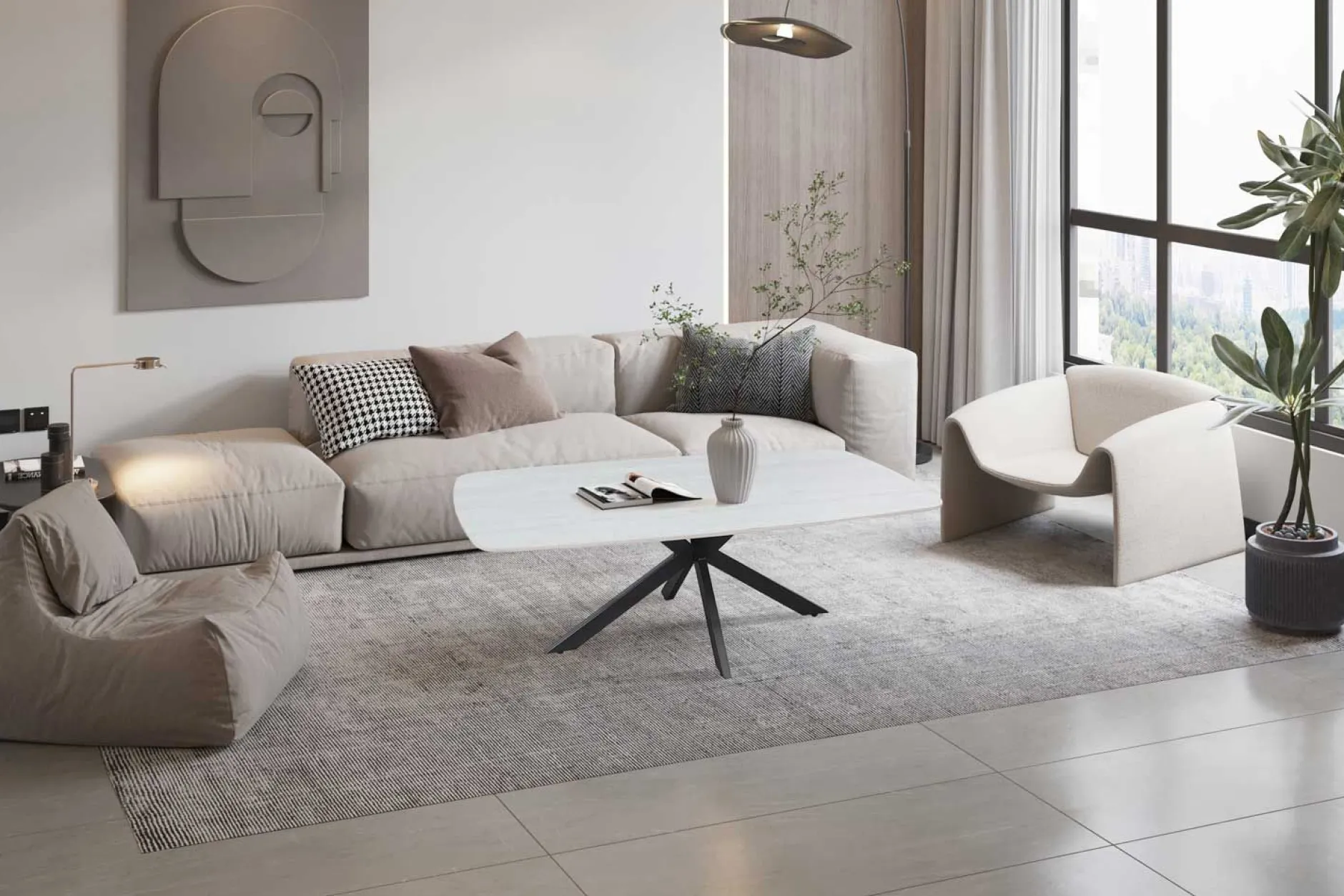 Couchtisch Barock | 130 x 70 x 45 cm | Grau