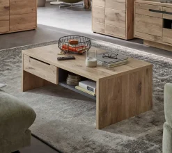 Couchtisch Bellini 110x65cm mit Ablageschublade - Eiche/anthrazit