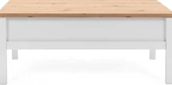 Couchtisch Berge 100x55 mit 2 Schubladen - weiß/Eiche