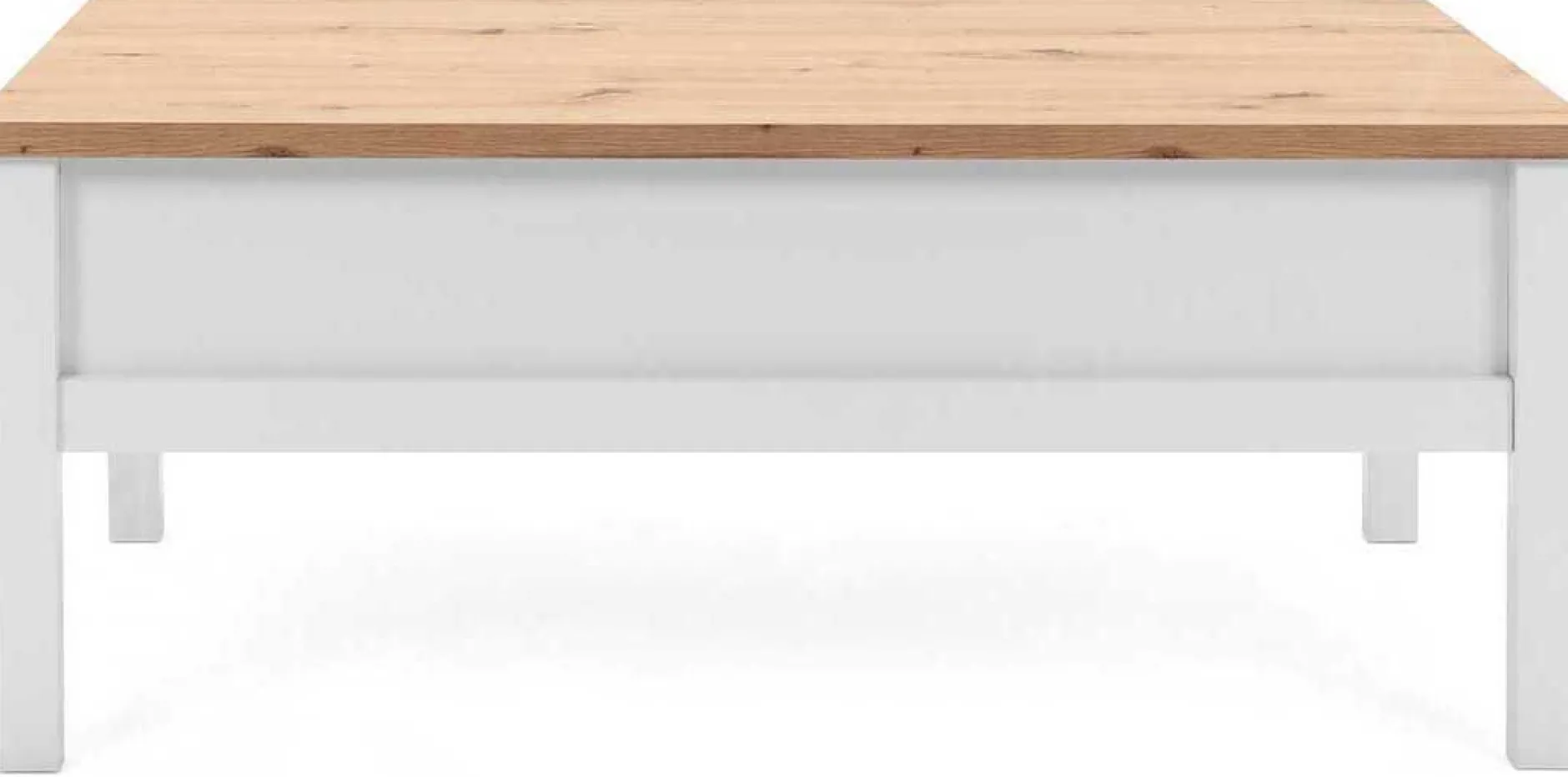 Couchtisch Berge 100x55 mit 2 Schubladen - weiß/Eiche
