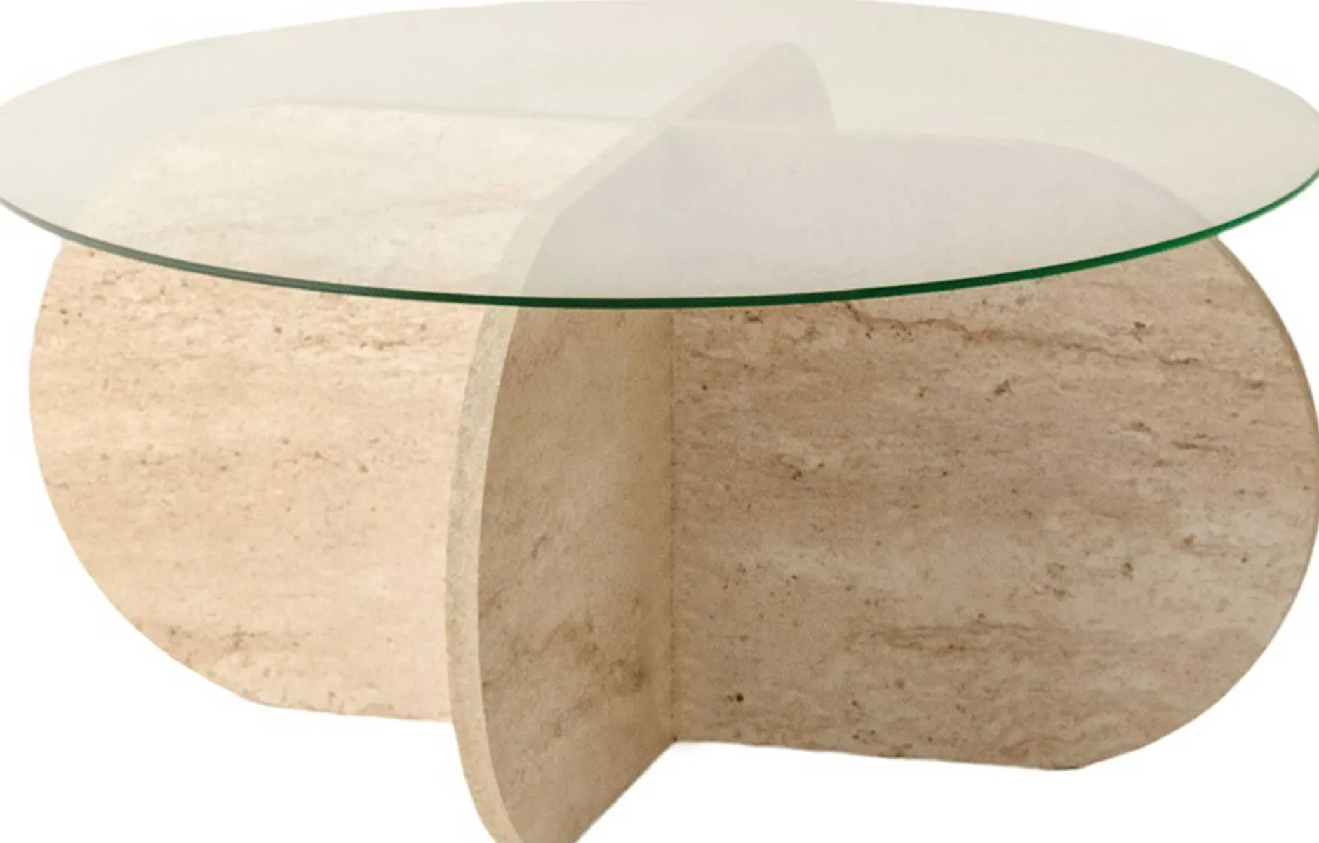 Couchtisch Bubble - 100% MELAMINE - Travertin - 75 x 35 x 75 cm