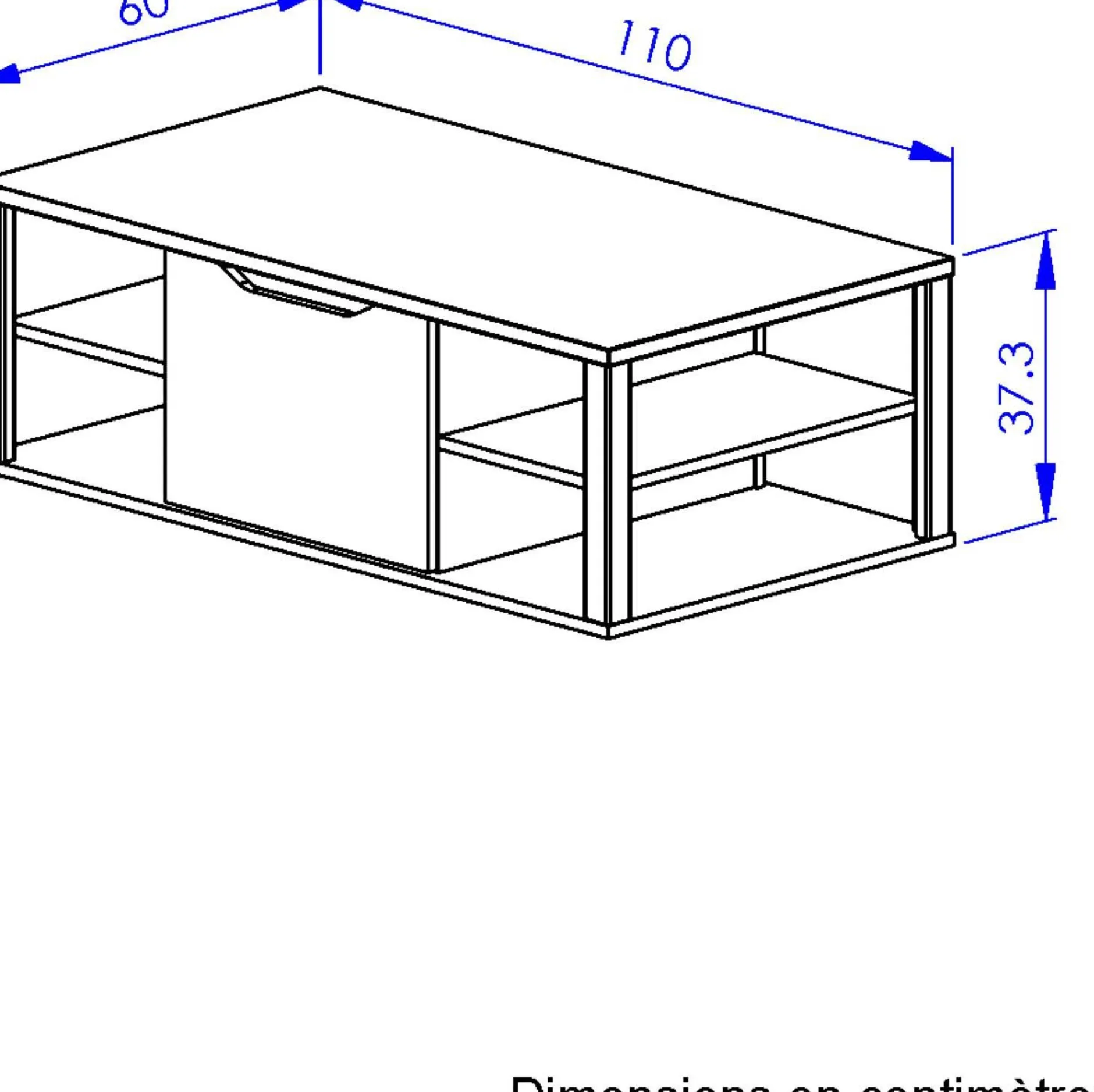 Couchtisch Butch 110x60cm - Eiche Dekor/schwarz