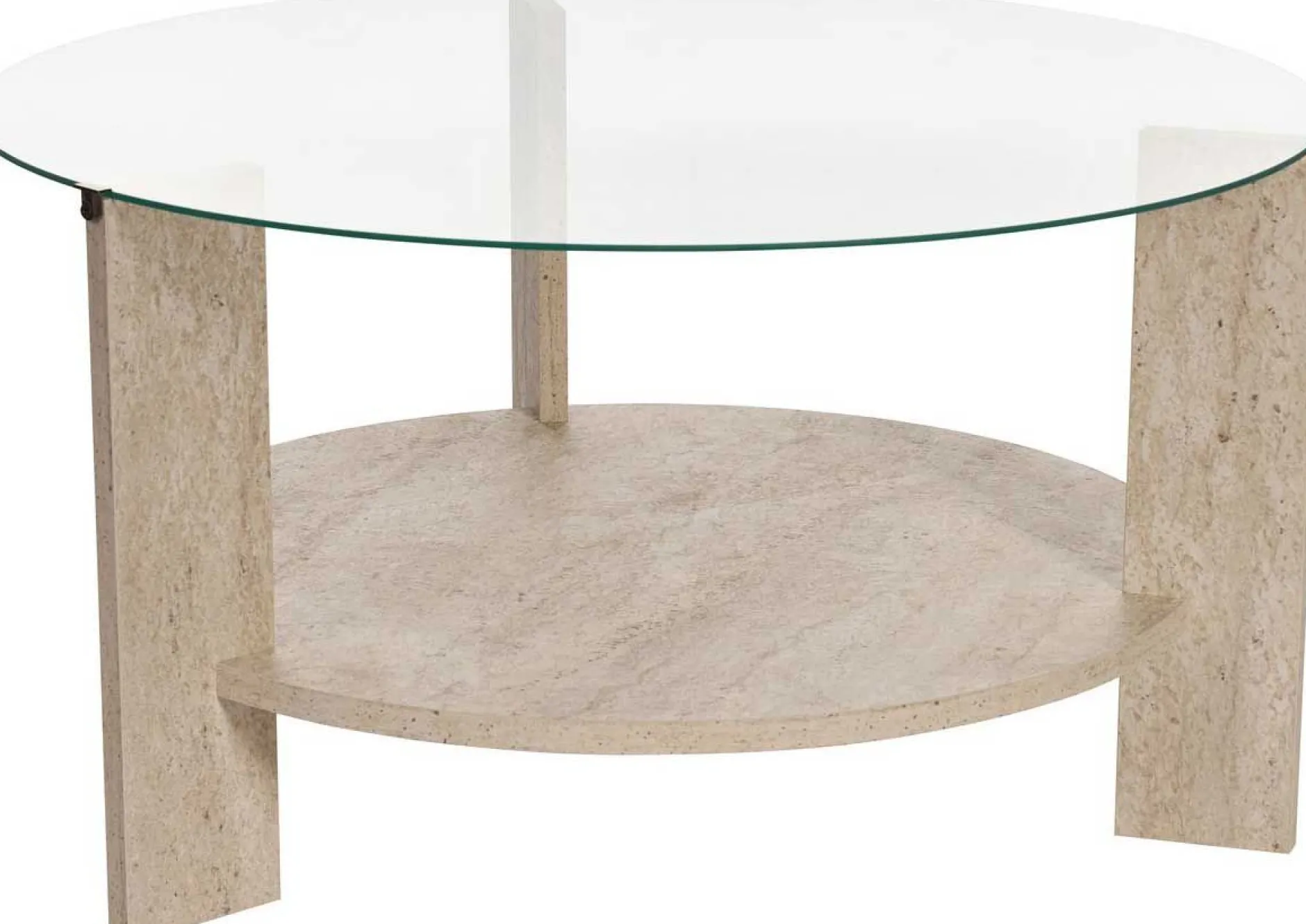 Couchtisch Clara - 100% TEMPERED GLASS - Travertin - 40 x 75 x 75 cm